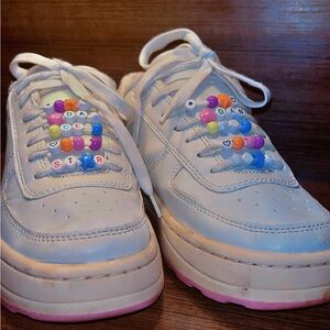 Zara Kids White Sneakers with Colorful Beads